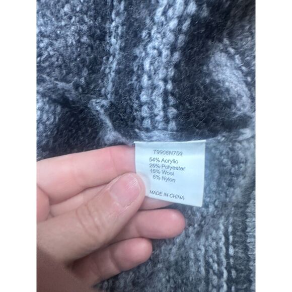 Tart Gray Ombre Long Cardigan Sweater Women’s L Open Front Cozy Knit - Picture 4 of 5